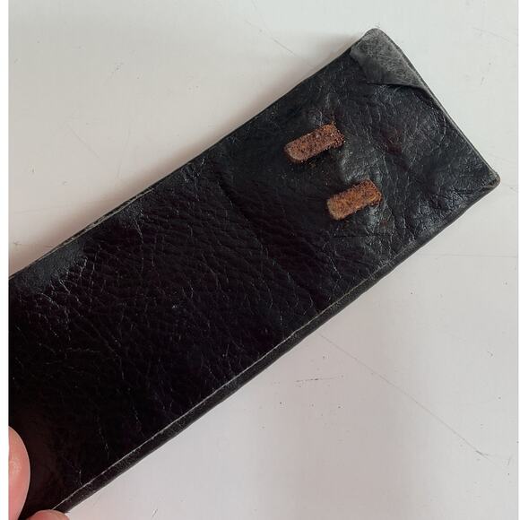 80s Nina Arjani Medium Leatherock Belt Artisan Black Gold Statement Belt Leather - Picture 5 of 8